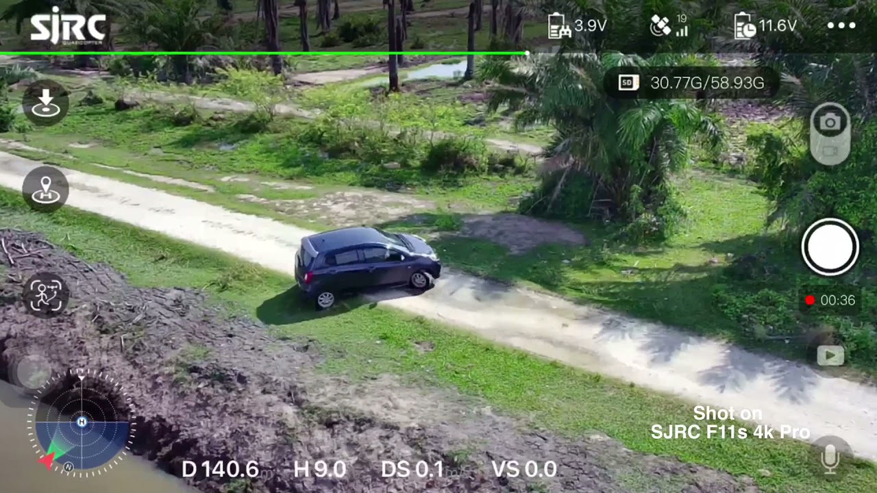 GPS Follow Mode Test With CAR - SJRC F11s 4k Pro #sjrcf11s4kpro #sjrc