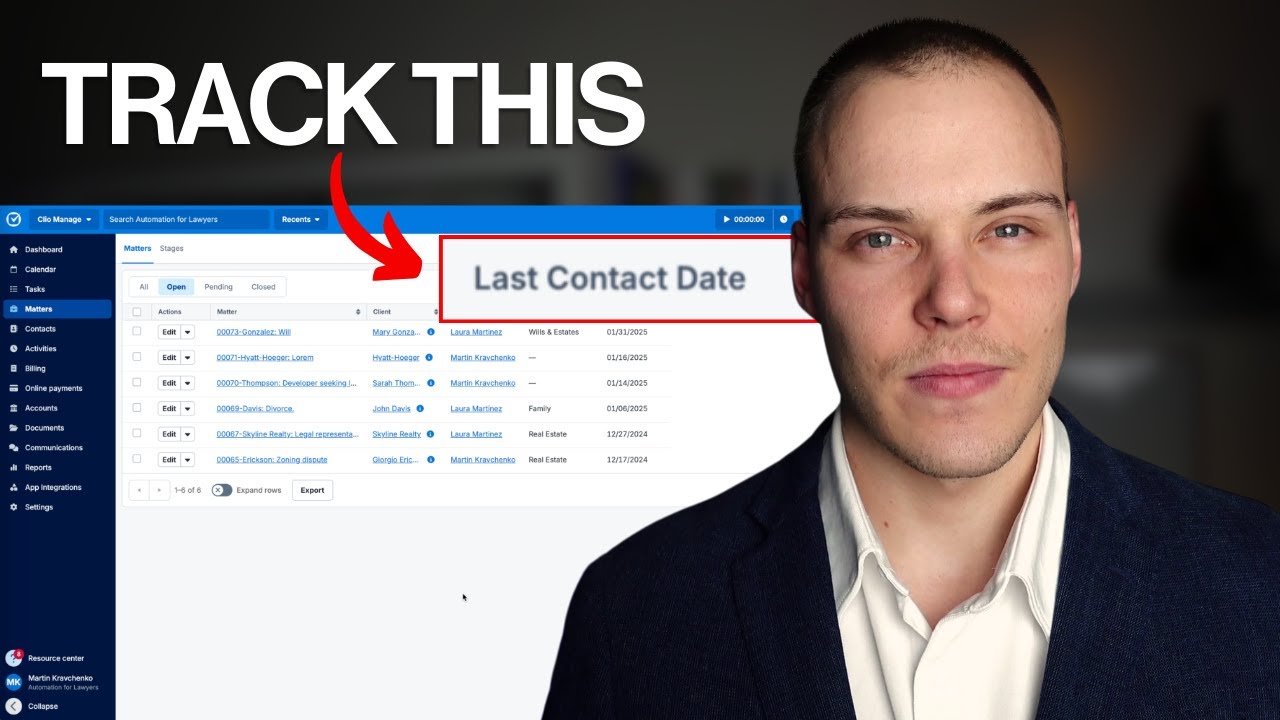 Automatically Track the Last Time You Contacted Your Client (on Clio Manage)