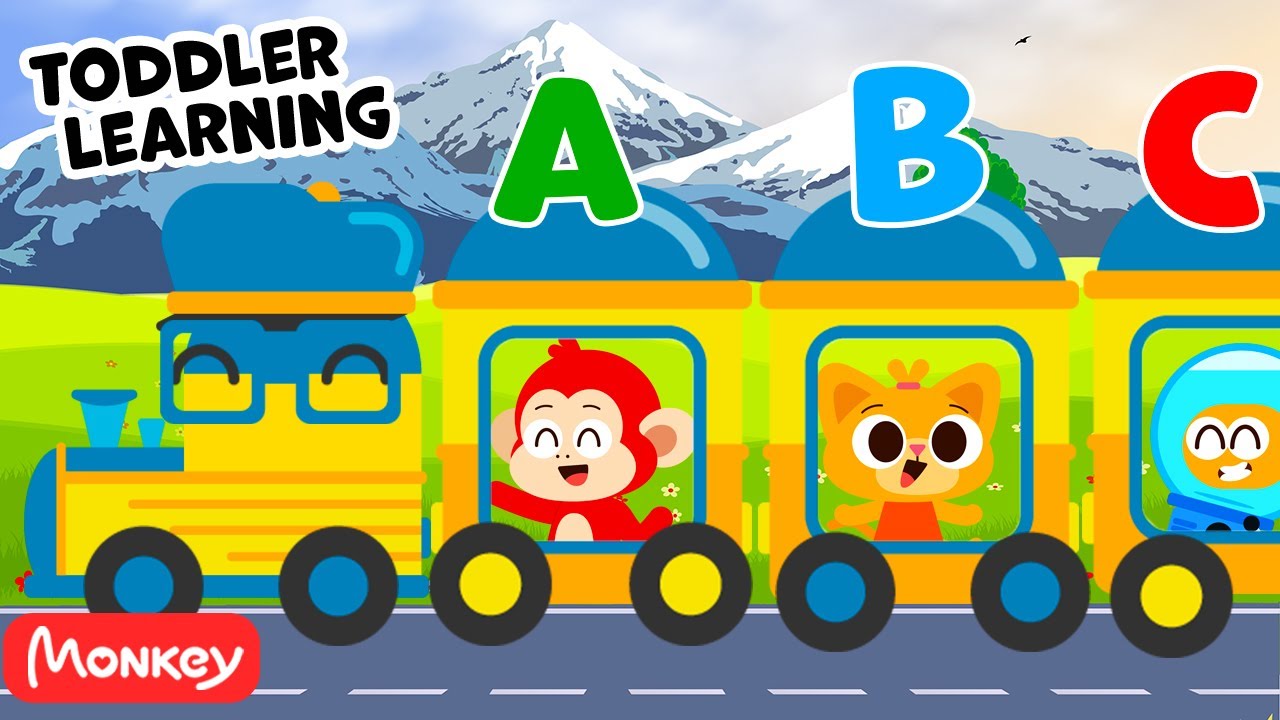 Trains for Kids 🚂 Steam Train, Electric Train and Toy Train 🛤 Monkey Junior English for kids