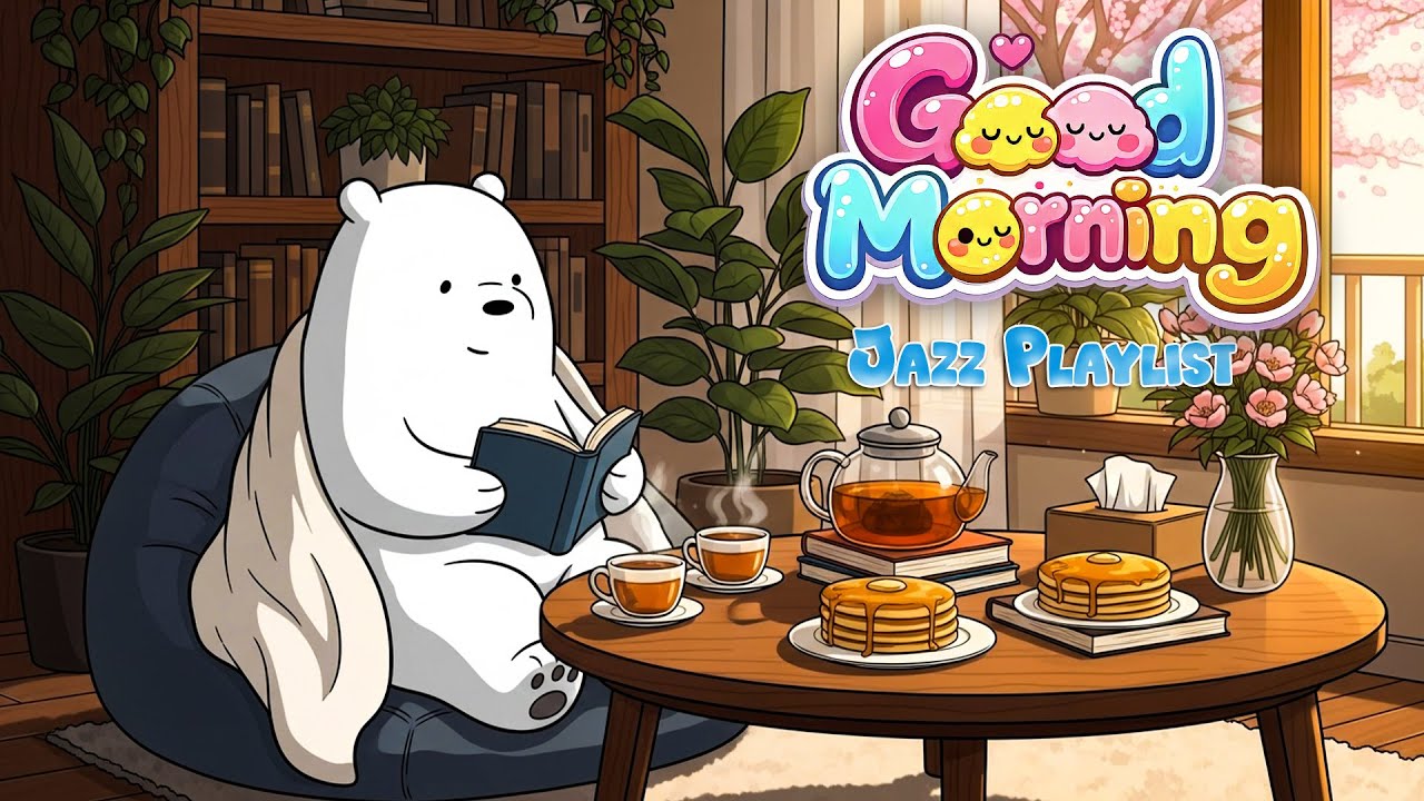 Chill Morning with Ice Bear ☕🌅 Smooth Jazz to Welcome a New Day