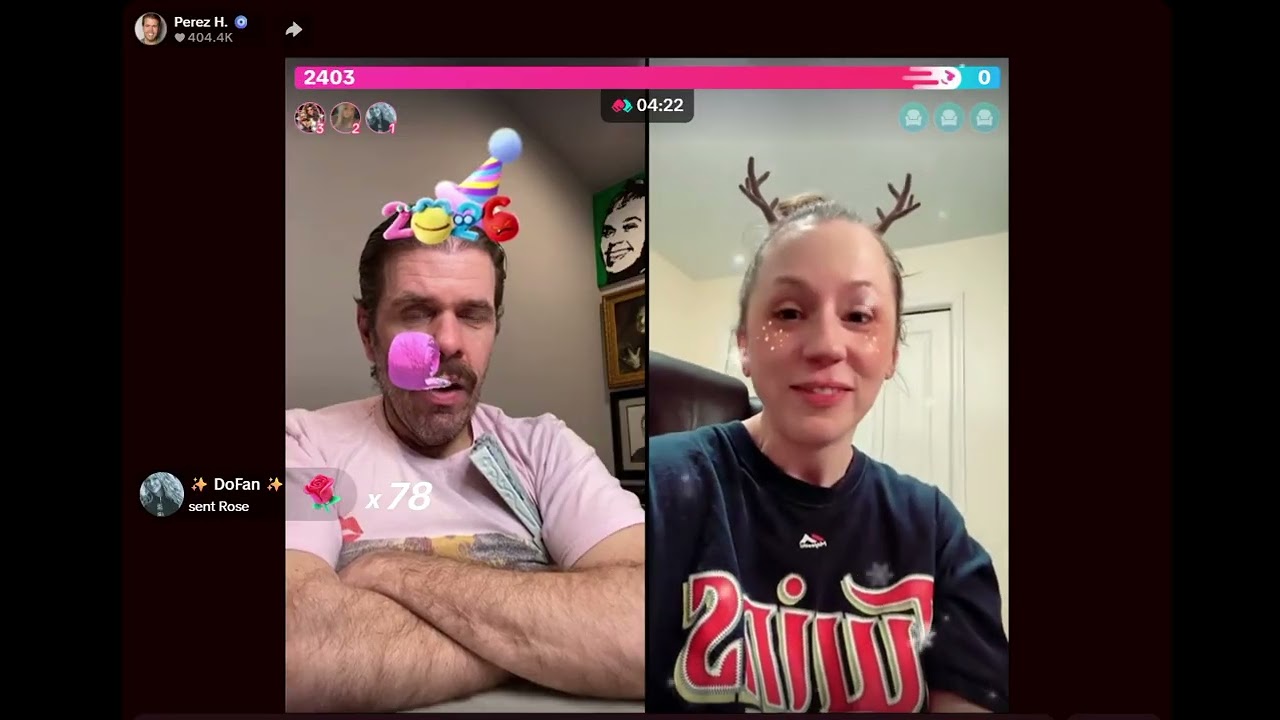 Perez Hilton live with Katie Joy over on Tik Tok December 29, 2025