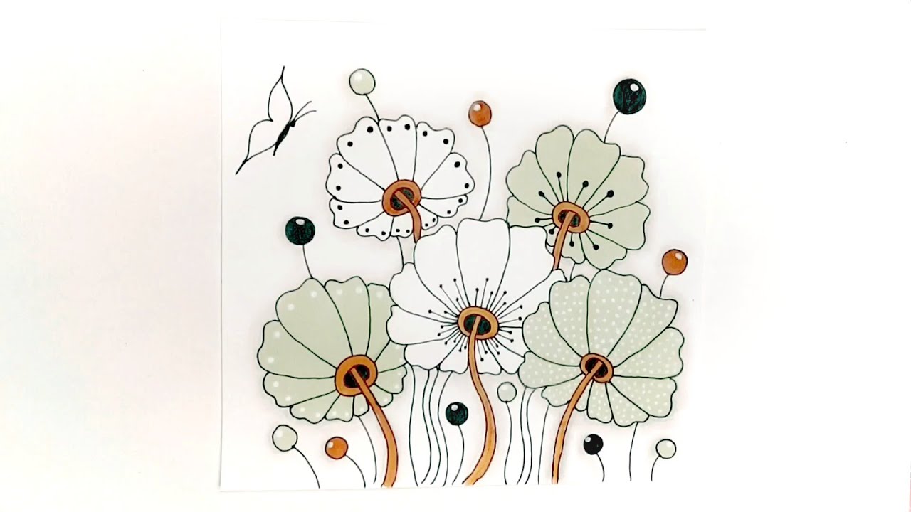 Zentangle flowers for beginners 🔸 Flower drawing easy