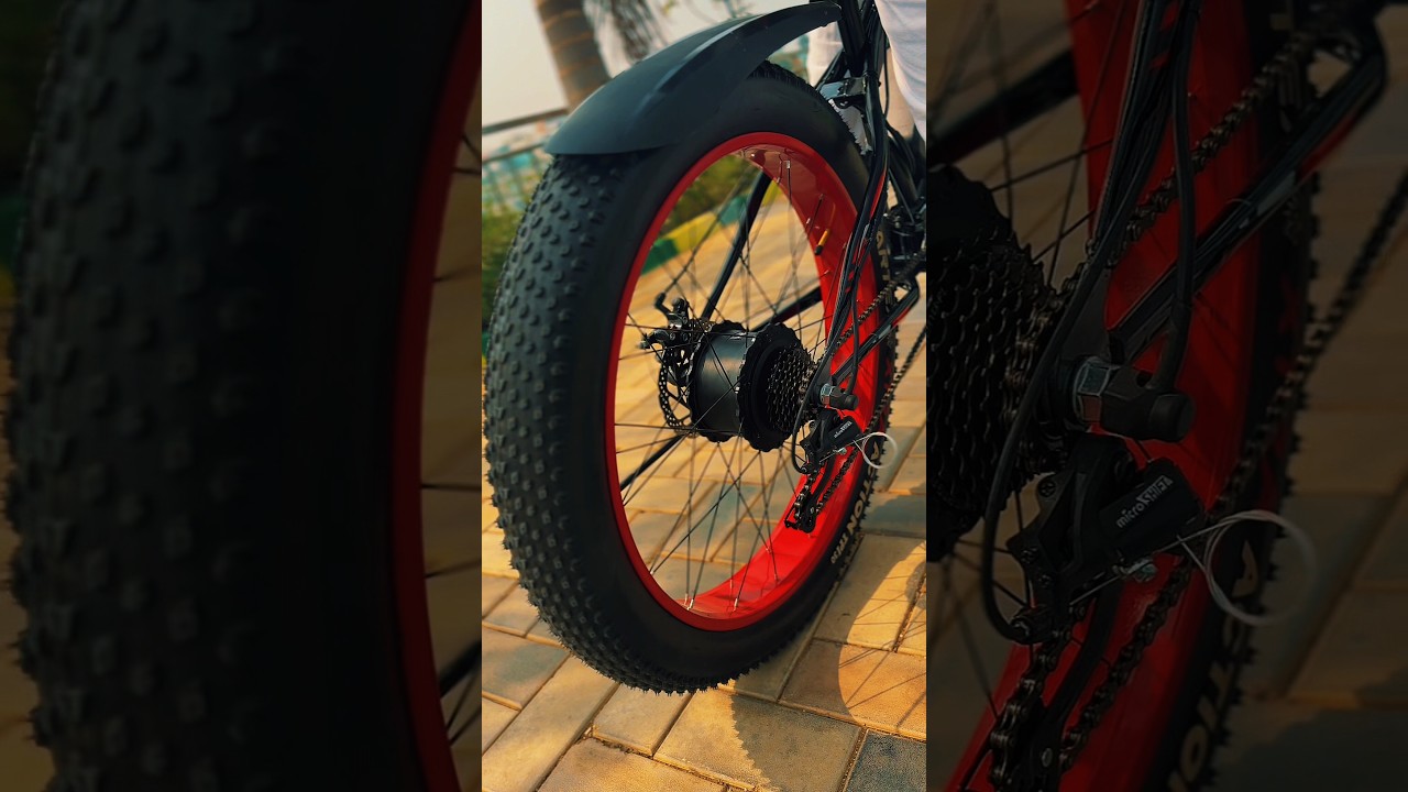 Moti tyre vali electric cycle #new #viral #cycle on #indian #road