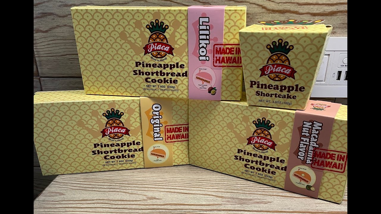 Piaca Pineapple Shortbread Cookie: Lilikoi, Original & Macadamia Nut, Pineapple Shortcake Review
