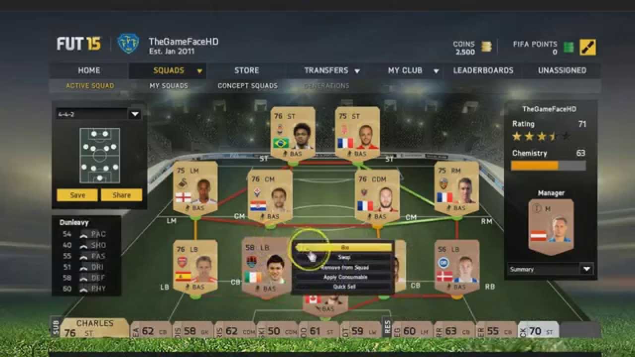 FIFA 15 Web app | Starter Packs and Team |