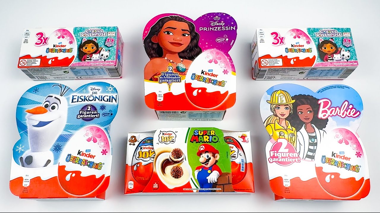 Satisfying ASMR Unboxing 21 Kinder Joy & Chocolate Surprise Eggs!