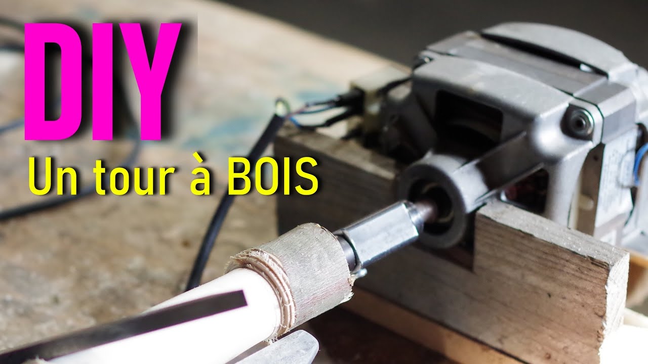 DIY Tour à bois - Tourner sans tour - Recyclage - Motorisation DIY et Accessoire wolfcraft