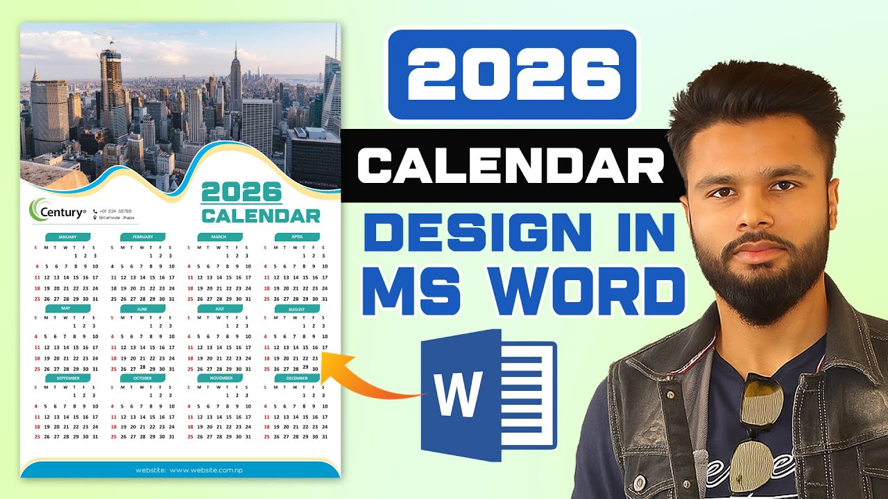Create 2026 Calendar in MS Word | 2026 का कैलेंडर Word में Design करें आसानी से