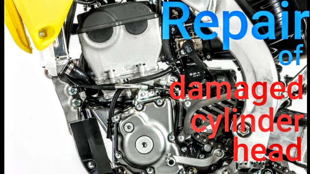 Suzuki RM-Z 250 repair of damaged head of engine.