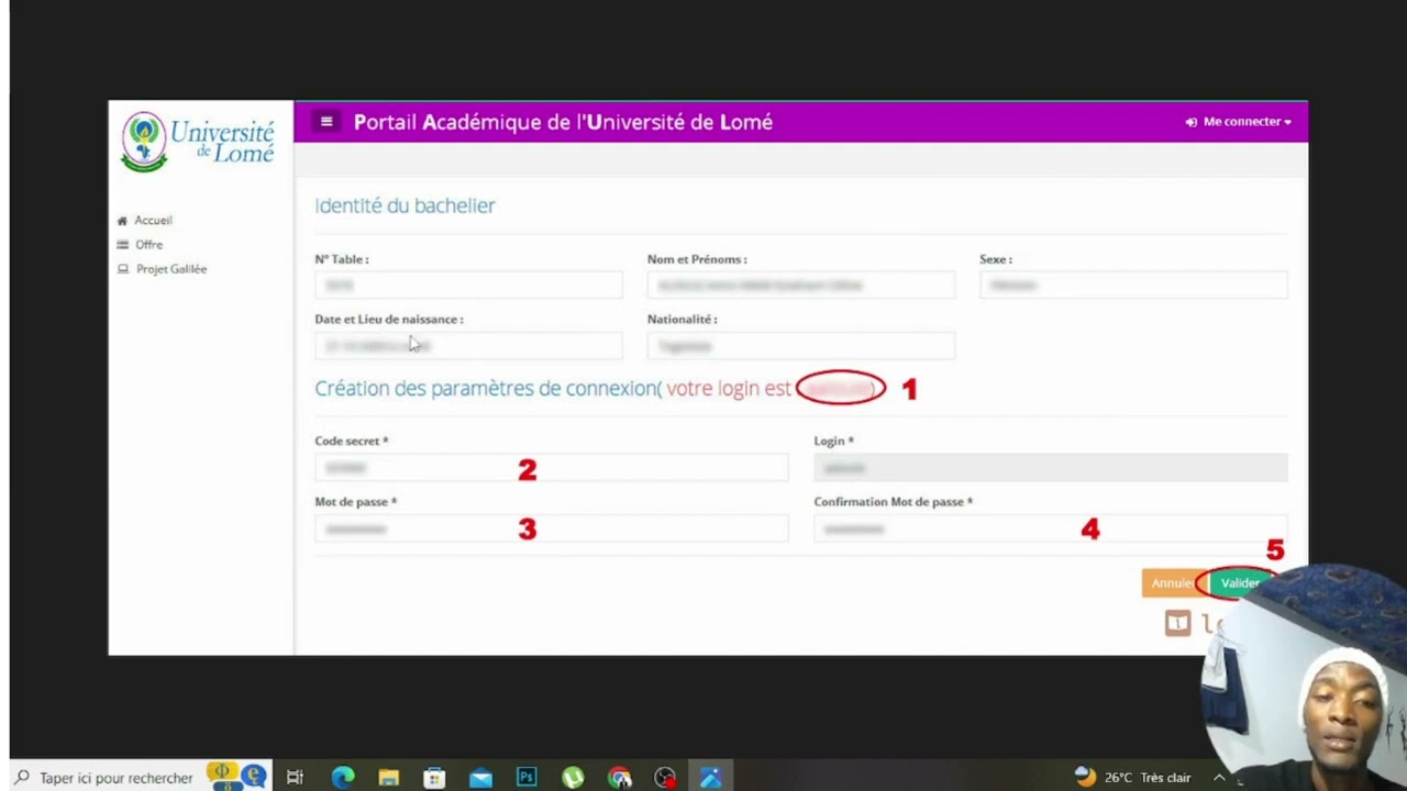 PROCEDURE D'INSCRIPTION EN LIGNE UNIVERSITE DE LOME
