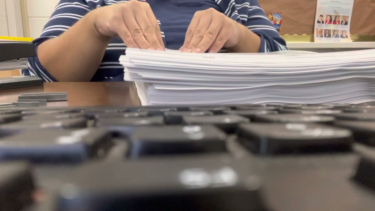 ASMR Paper Shuffling and Stapling