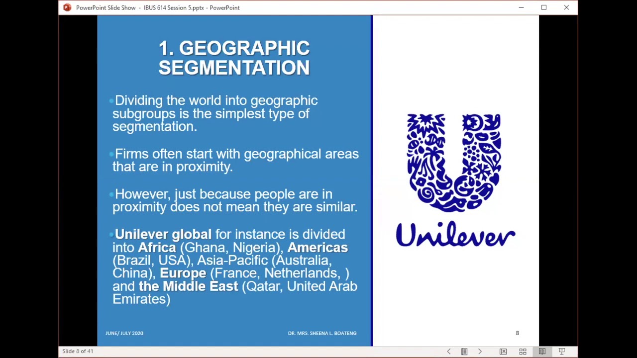 SLB Global Marketing Session 5: Global Market Segmentation, Targeting and Positioning