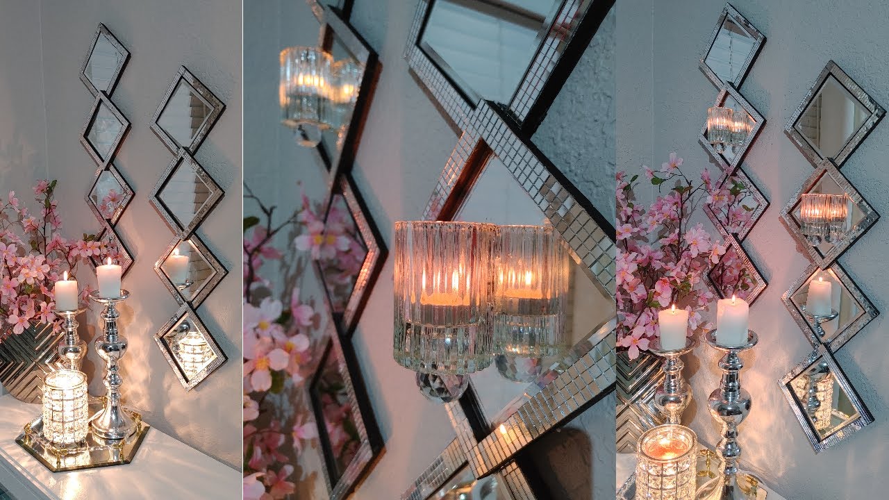 High End Mirrored Wall Sconces DIY | NEW Elegant Dollar Tree DIY | DIY Glam Wall Room Decor 2022 |