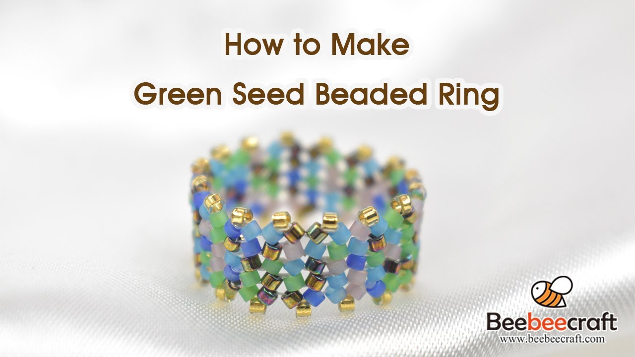 How to Make Green Seed Beaded Ring