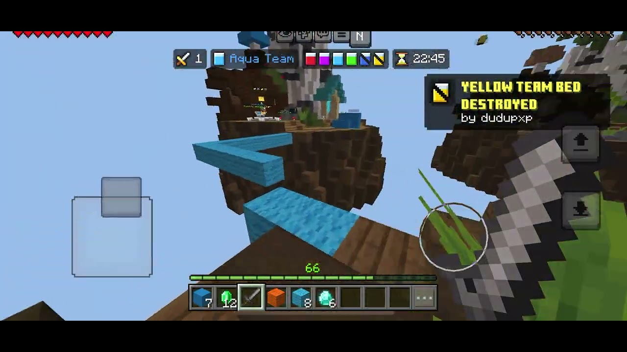 Speedrunning Bedwars Sub 5 minute game Mobile Gameplay (No sound)