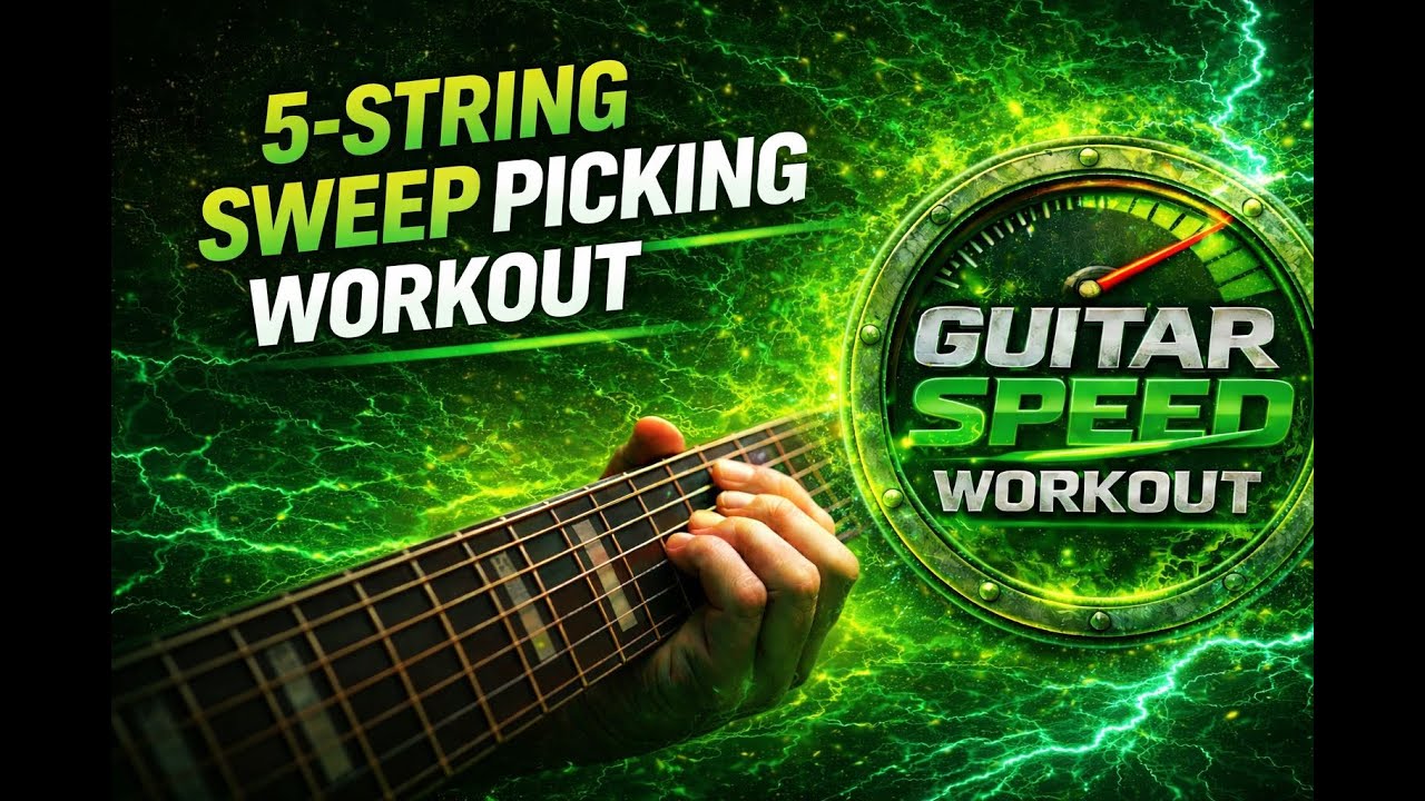🔥 Sweep Picking PRO: Arpegios Mayores de 5 Cuerdas (G, A, C y D) | Guitar Workout 🎸💥