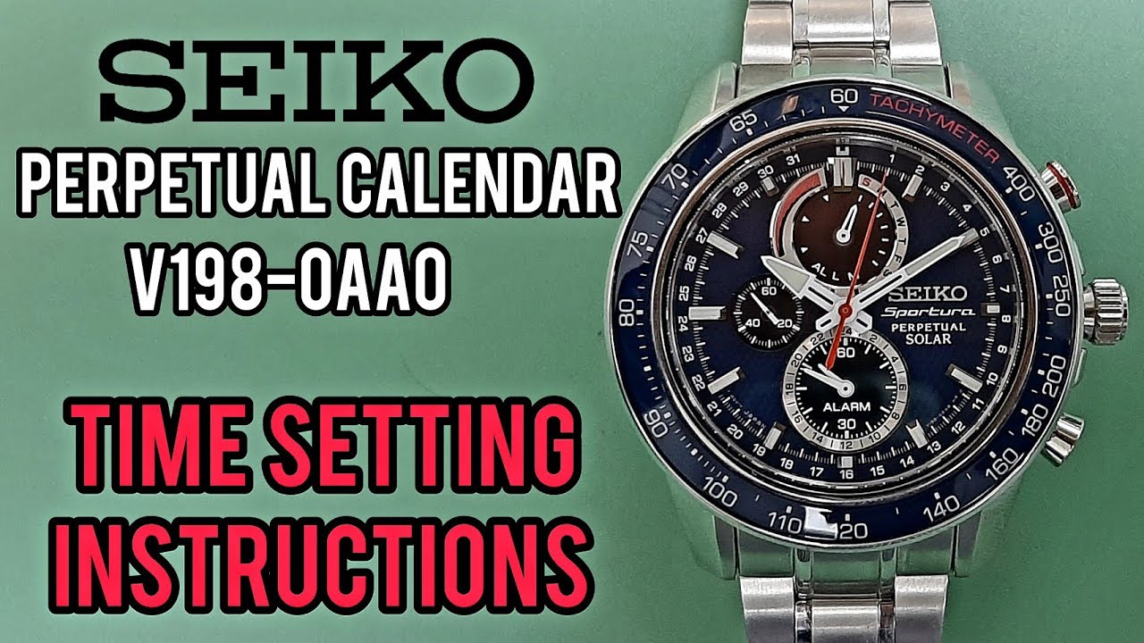 How To Setting Seiko V198 Perpetual Calendar Watch Date Time Alarm | Watch Repair Channel | SolimBD