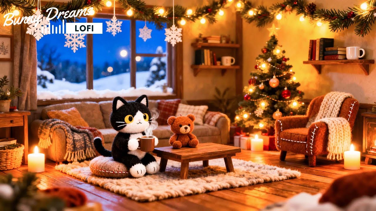 1 Hour Of Winter Lofi Jazz 🎧 Winter Cat With Lofi Beats for Focus & Relaxation