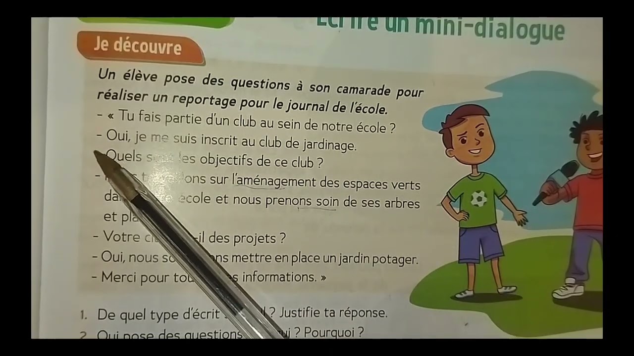 Cahier d'activités CM1 p 45 Écrire un mini dialogue