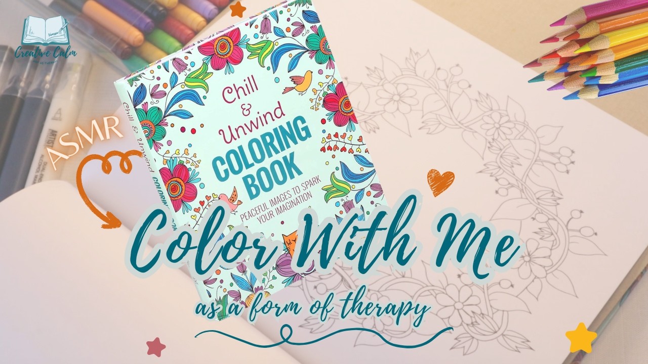Color with Me | Flower Wreath | Chill & Unwind Coloring Book | ASMR No Talking