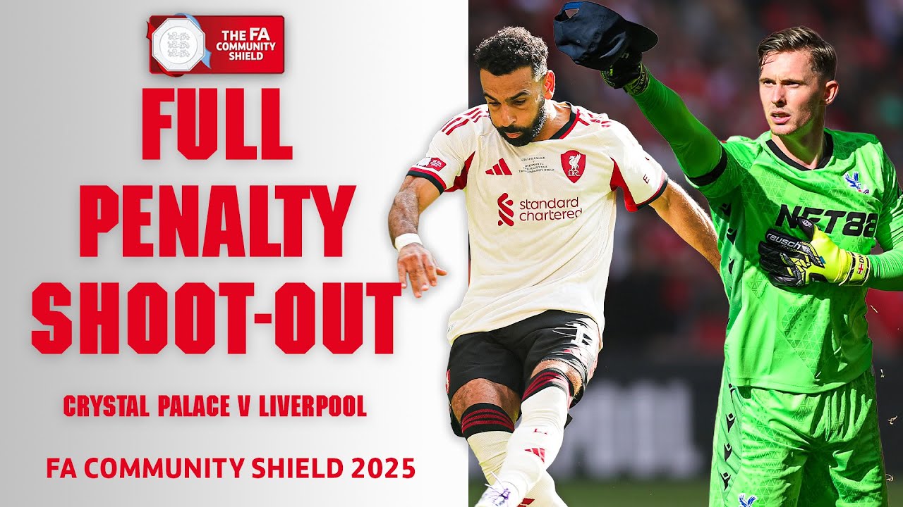FULL PENALTY SHOOT-OUT | Crystal Palace v Liverpool | FA Community Shield 2025