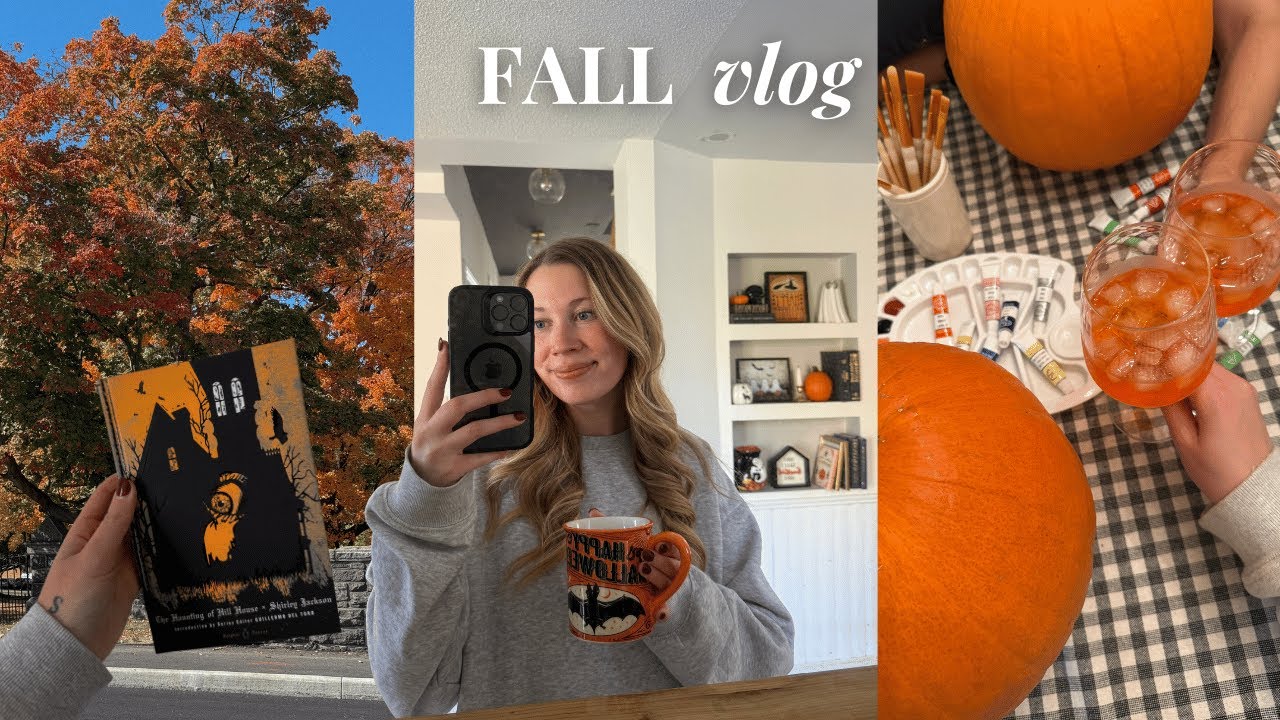 Cozy Fall VLOG 🍂 painting pumpkins, book haul, cozy night in & enjoying the little moments