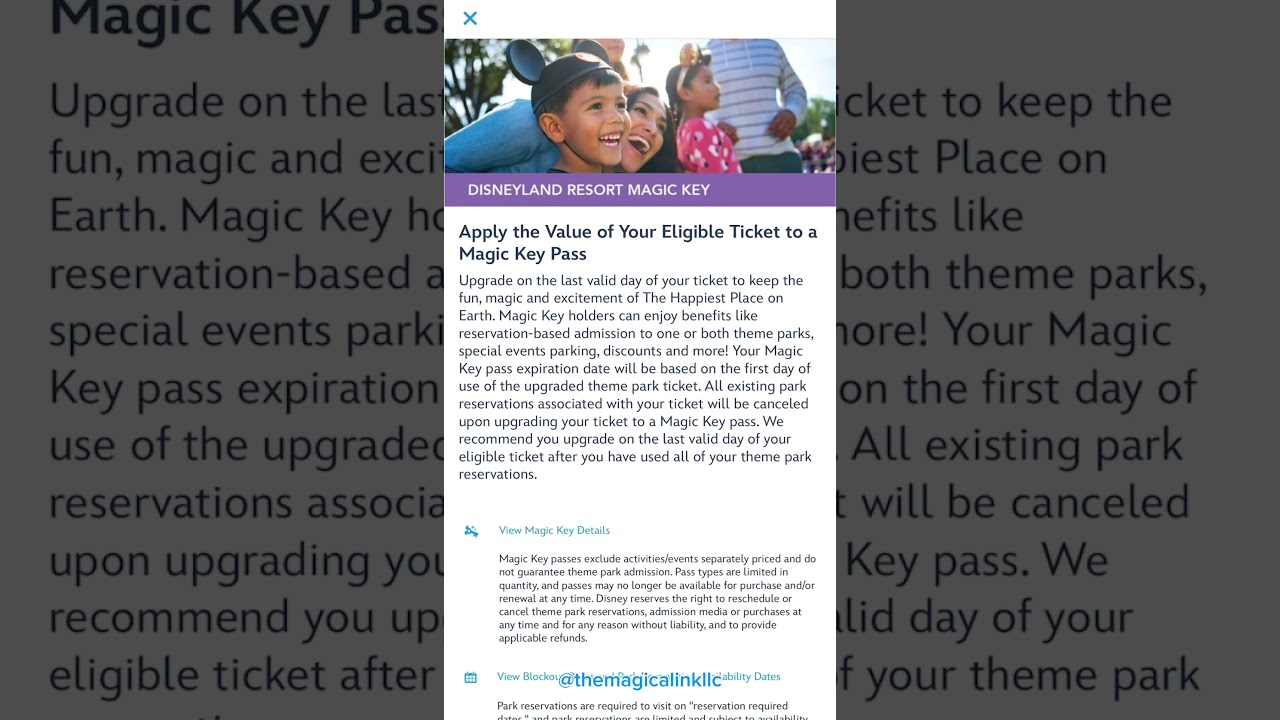MAGIC KEYS ARE BACK! here&rsquo;s how to upgrade your used ticket!! #disney #magickey #disneyland #shorts