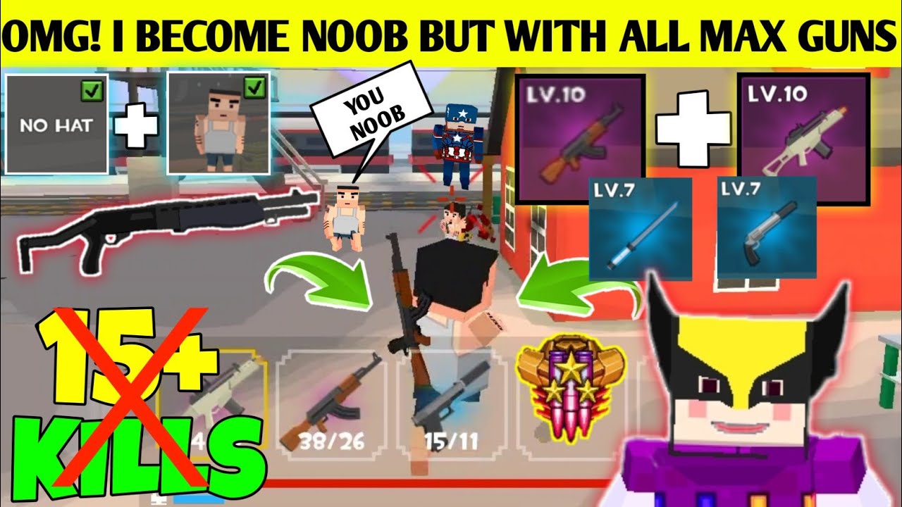 OMG!😈 I BECOME NOOB BUT WITH ALL MAX GUNS - Grand Battle Royale Android gameplay #054