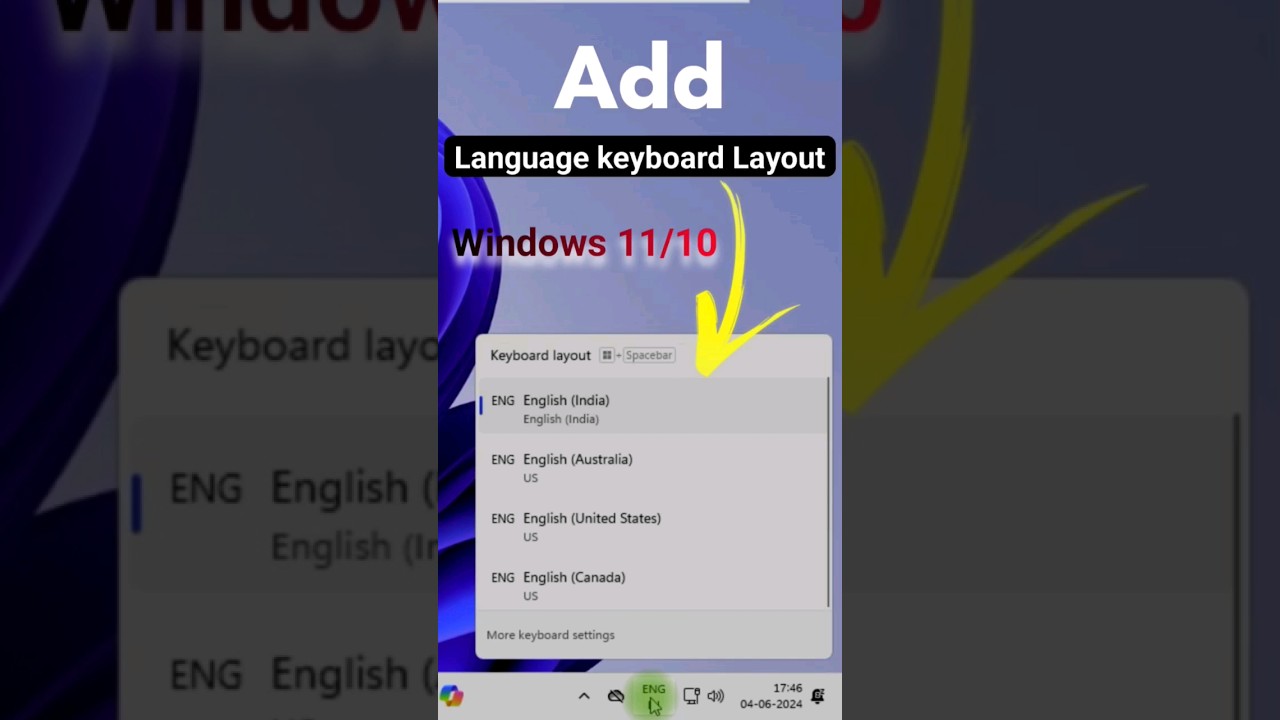 Add Language keyboard layout Windows 10/11 #keyboardlanguage #windowstips