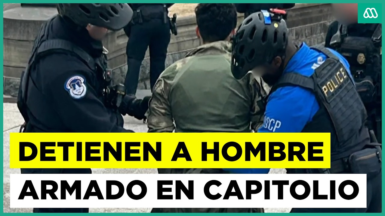Detienen a hombre que corría con escopeta hacia el capitolio en Estados Unidos