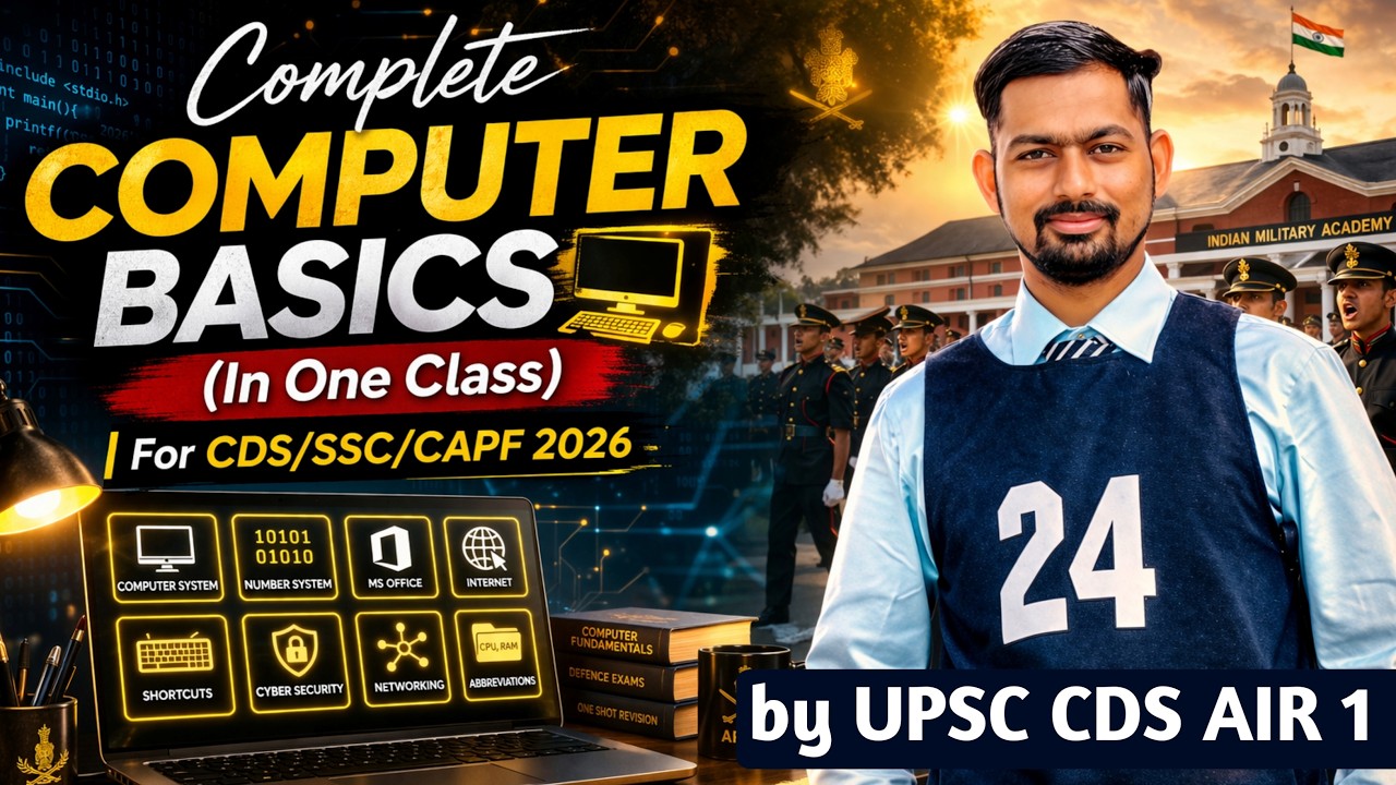 COMPUTER OneShot || For Every Exam || CDS/CAPF/SSC 2026 || From Basics to Advance || By CDS AIR 1