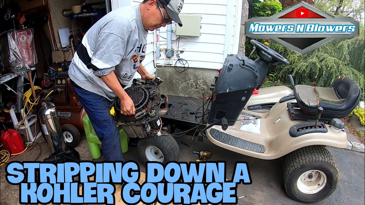 CRAFTSMAN DLS3500 LAWN TRACTOR 19HP CRACKED BLOCK KOHLER COURAGE ENGINE TEARDOWN DISASSEMBLY & PARTS