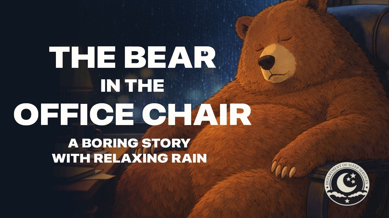 The Bear in the Office Chair | 8+ Hours of Restful Audio with Boring Narration & Rain