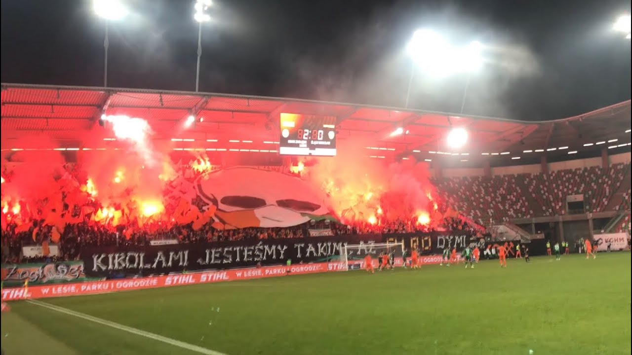 ZAGŁĘBIE LUBIN - Śląsk Wrocław (04.11.2024) doping i oprawa