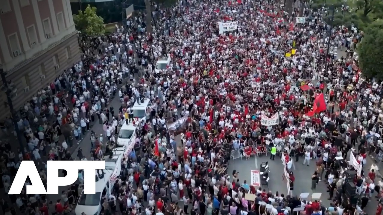 WATCH | Protesters Flood Tirana Over Kushner Linked &euro;5 Billion Zvernec Resort Project | APT