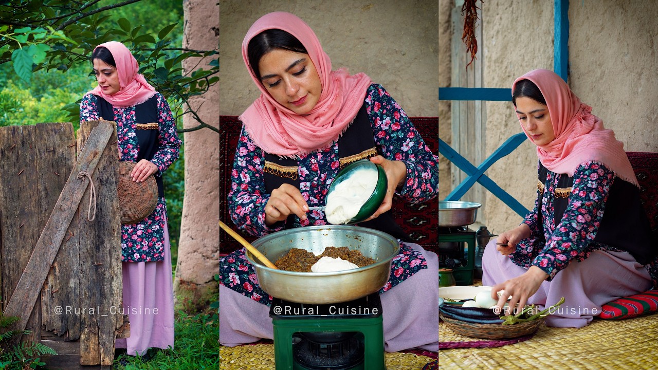 Harvesting Eggplants & Cooking Kashk-e Bademjan – A Taste of the Village🍆