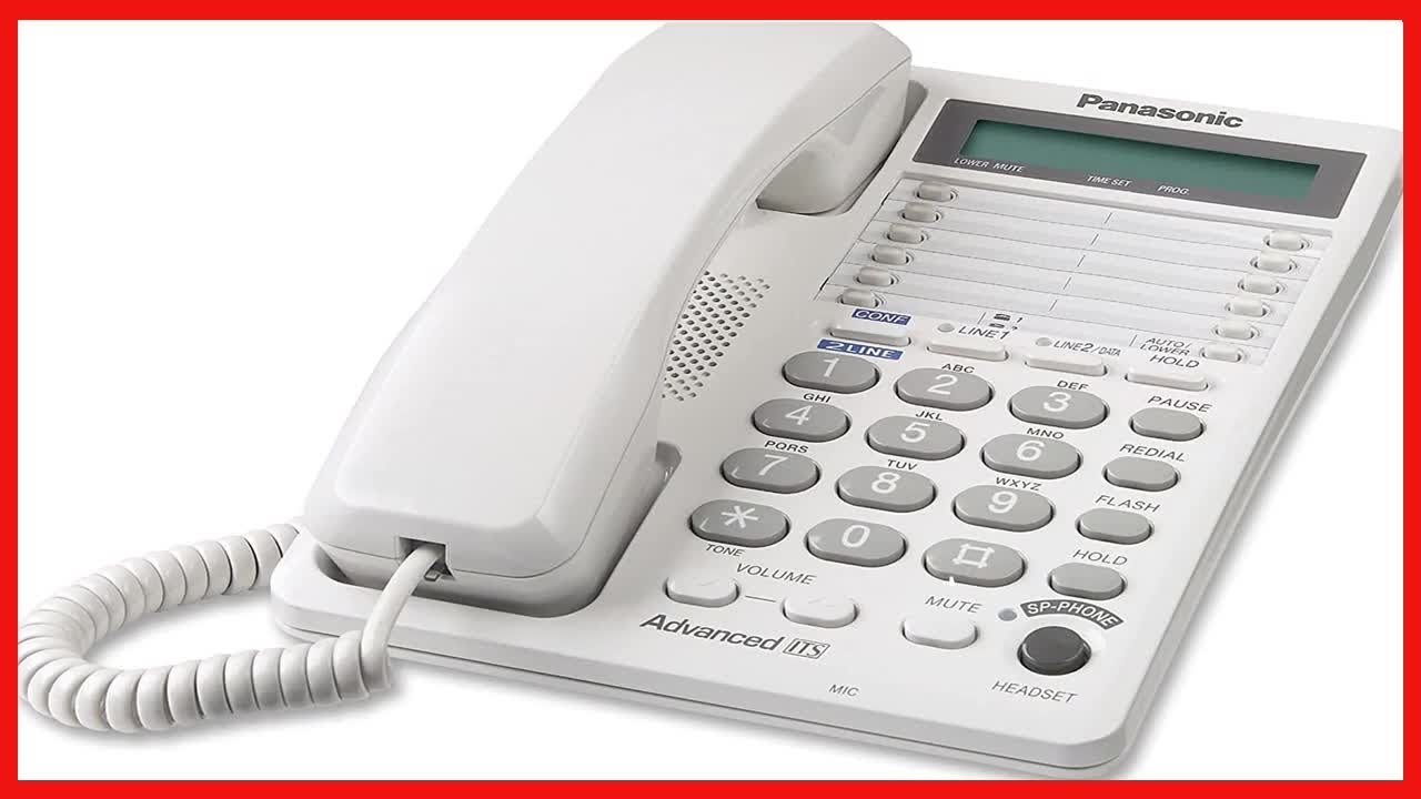 Panasonic 2-Line Integrated Corded Telephone System with 16-Digit LCD, Speakerphone, Clock, Hearing