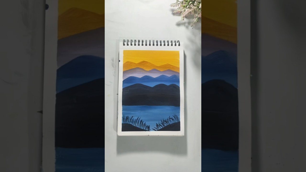 Mountain Echoes #gouachepainting #shorts #art