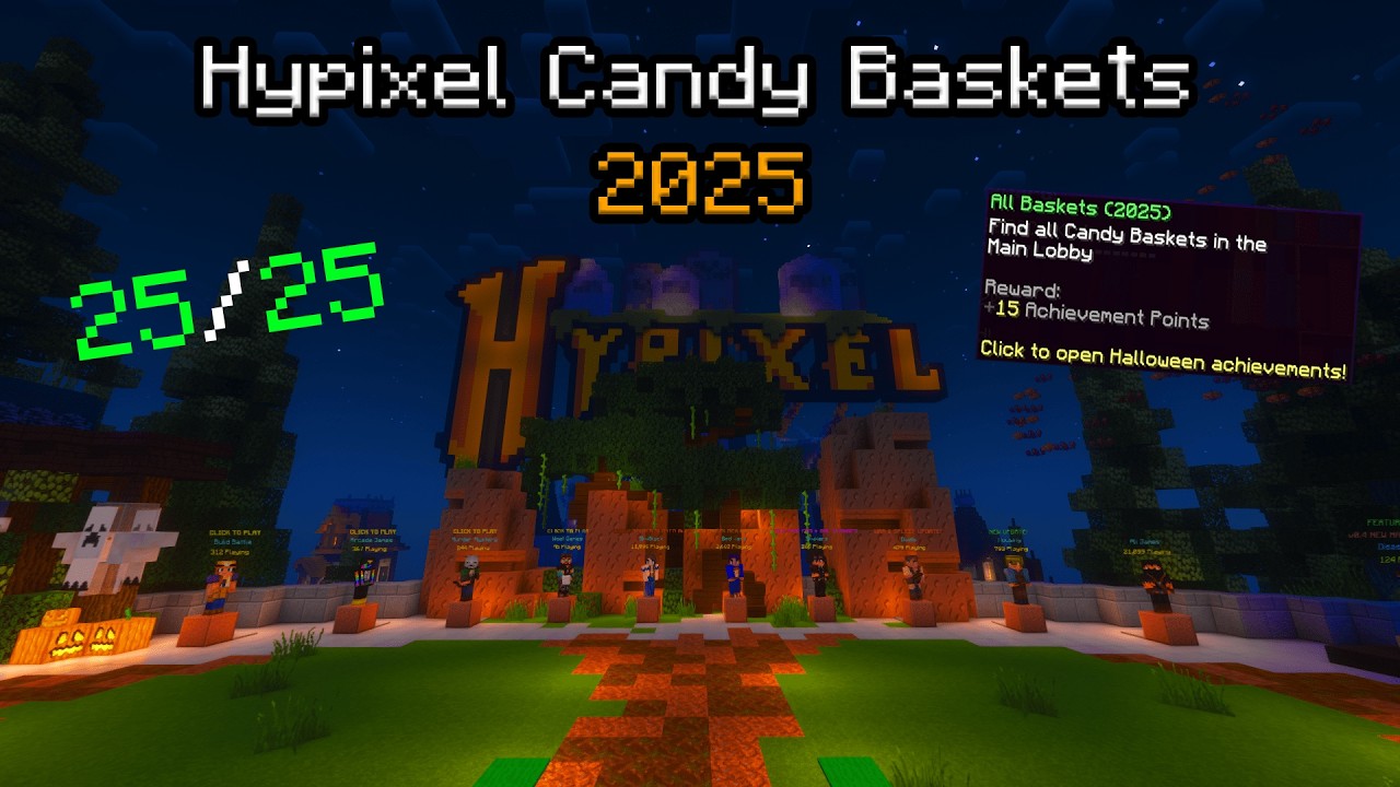 [25/25] ALL HYPIXEL HALLOWEEN CANDY BASKET LOCATIONS (2025)