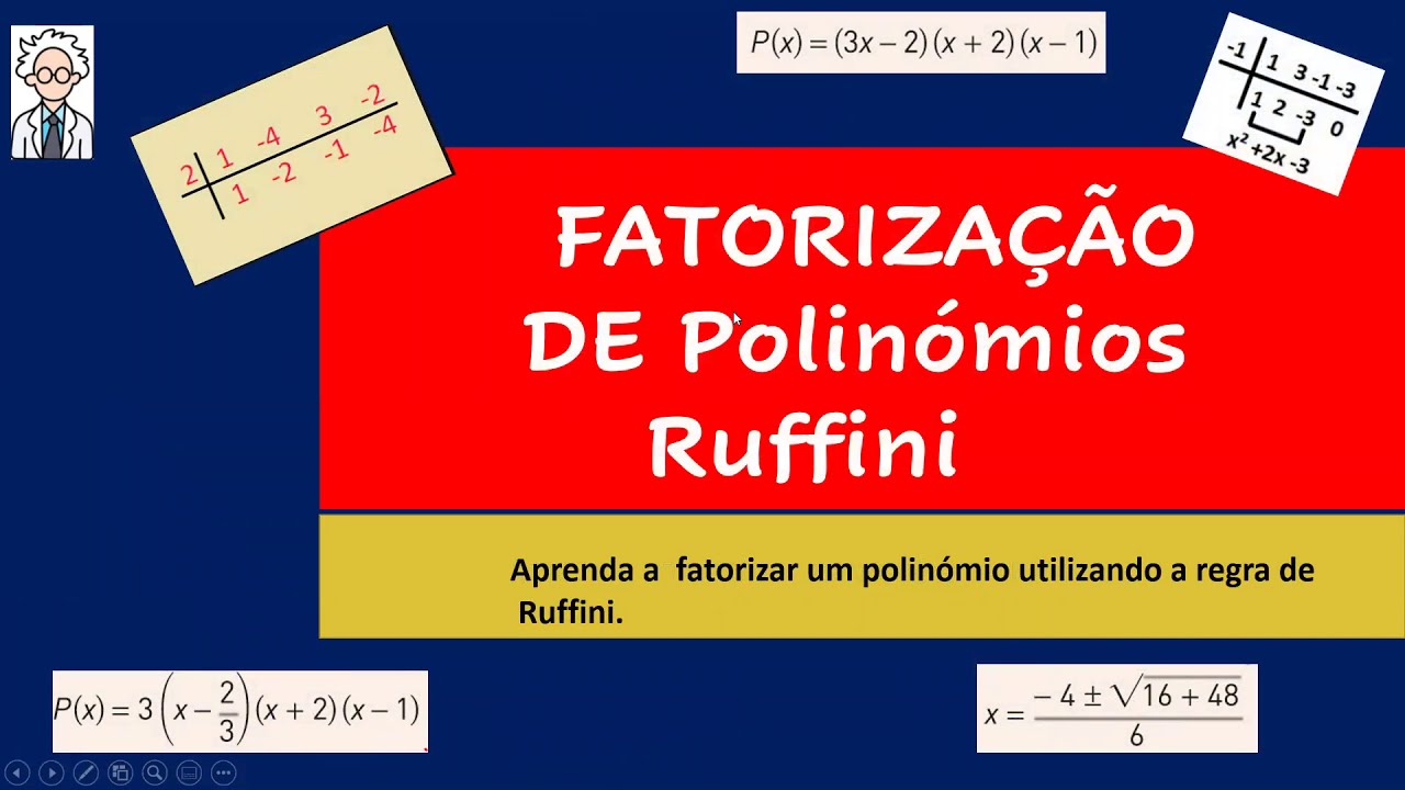 DECOMPOSIÇÃO DE UM POLINÓMIO EM FATORES. Regra de Ruffini.