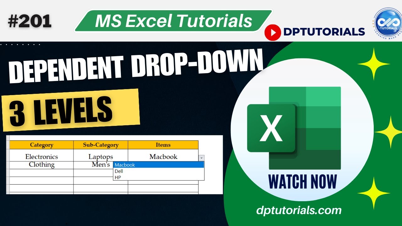 How to Create Multiple Dependent Drop Down Lists upto 3 levels in Excel