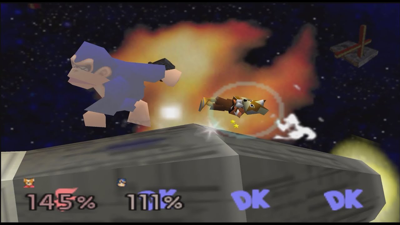 I play SUPER SMASH BROS N64: FOX VS 3 DONKEY KONG