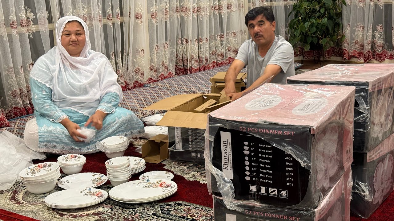 Who gifted Seema Ahmadi this beautiful dinner set?🤔|این تحفه قشنگ ره کی برای سیما احمدی آورده 🇦🇺