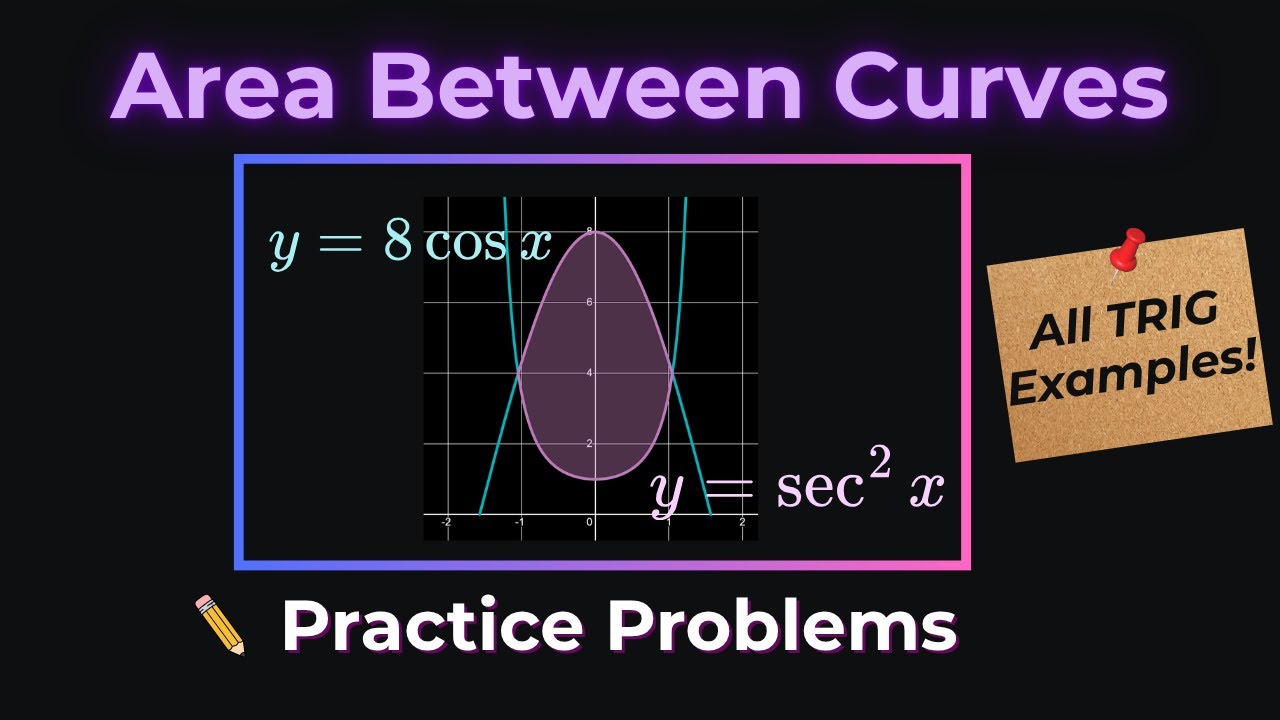 Area Between Curves with Trigonometric Functions | Calculus Examples and Step-by-Step Solutions