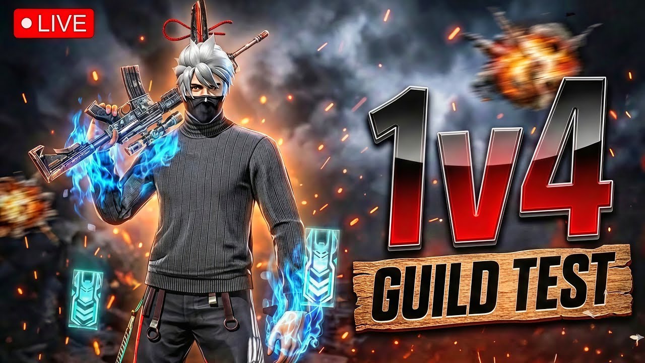 🔴 1v4 GUILD TEST LIVE 🔥 FREE FIRE | KS KARAN GAMING