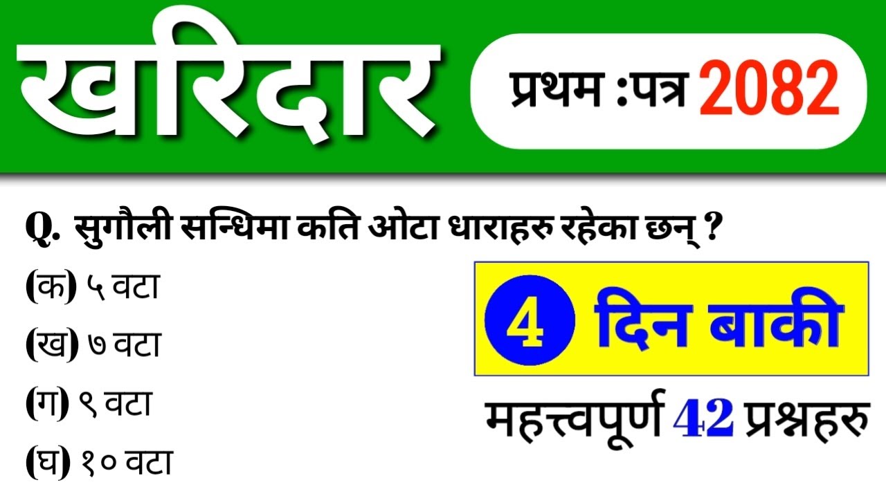 Kharidar first Paper 2082 | सामान्य ज्ञान | Kharidar GK | loksewa GKQuestion |  #kharidar