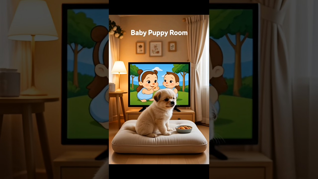 Baby Puppy Watching Cartoons 