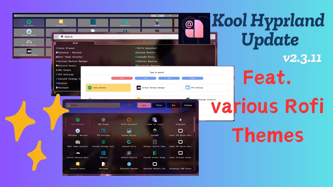 KooL Hyprland v2.3.11 Update feat various ROFI Themes, update notification & more