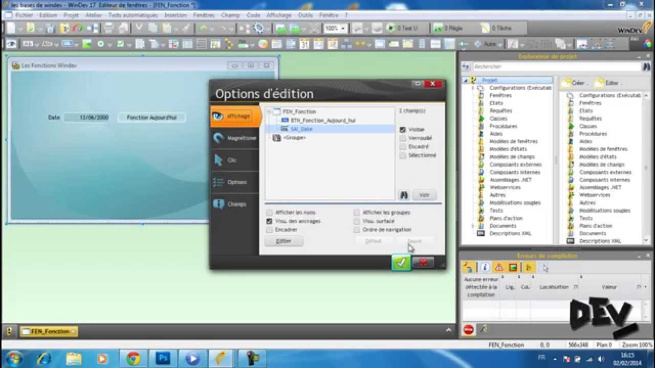 D&eacute;v - tutoriel Windev 01 Les fonctions