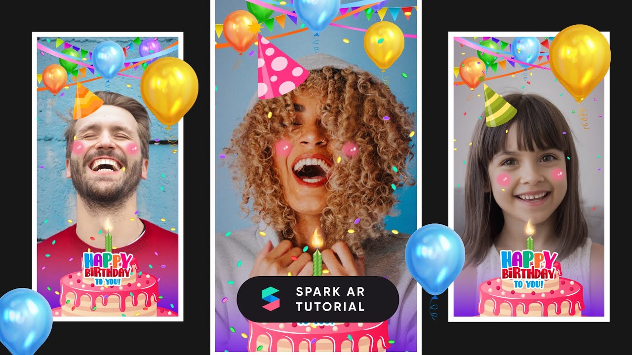 [Part 1] Spark AR tutorial | Happy Birthday - Interactive filter (Instagram)
